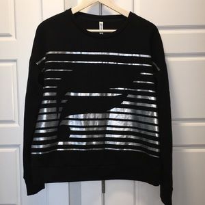 Fabletics black sweatshirt with silver decal